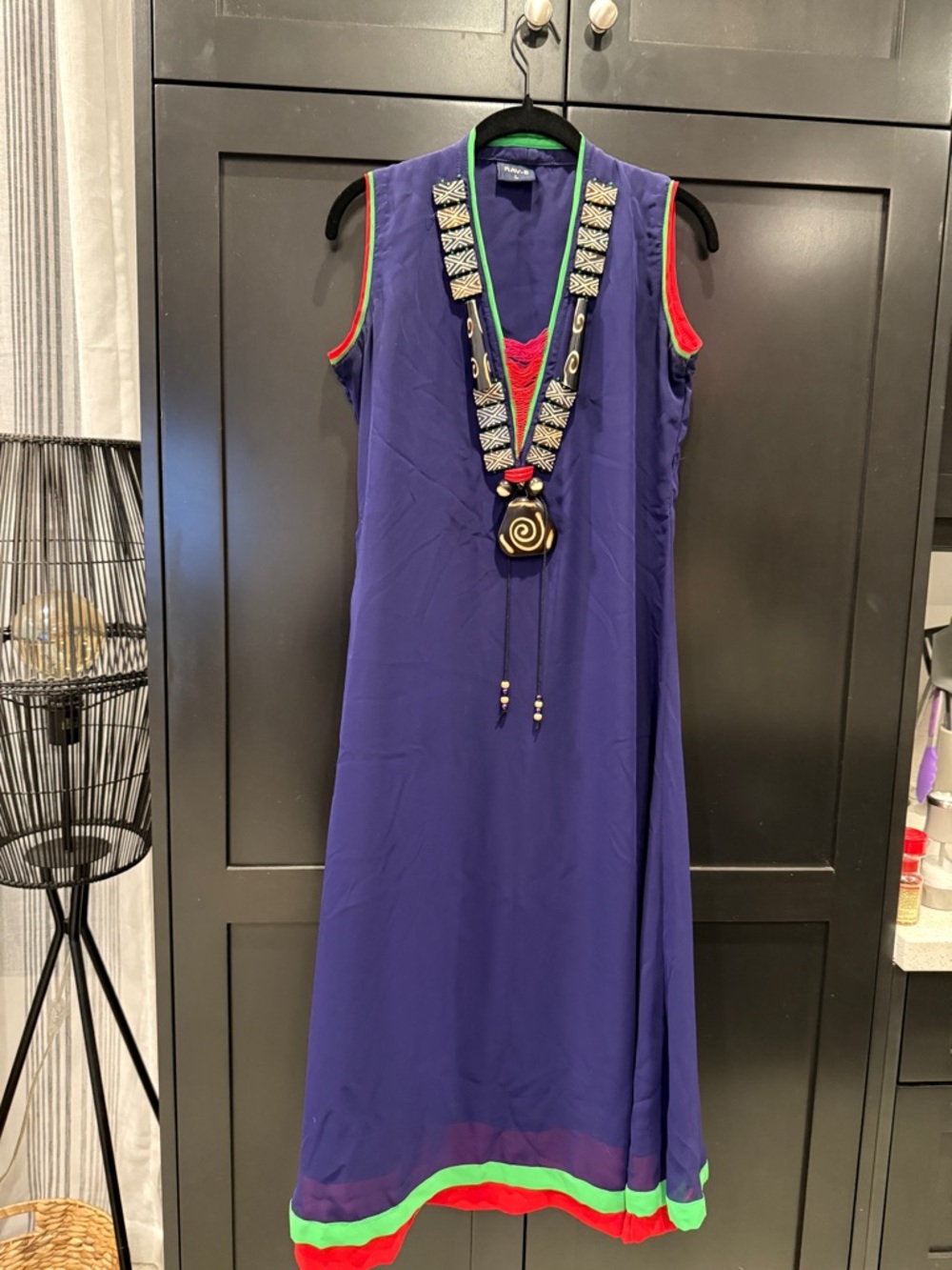 Women’s Indian Kurta Blue/Purple Green Red Flare Dress Colorful Large Dress